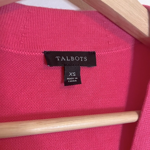 Talbots Pink Long V-Neck Button Down Cardigan - Picture 3 of 9